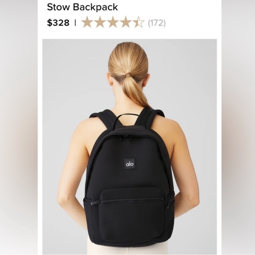 Alo Yoga Stow Backpack Black NWT - Picture 9 of 9